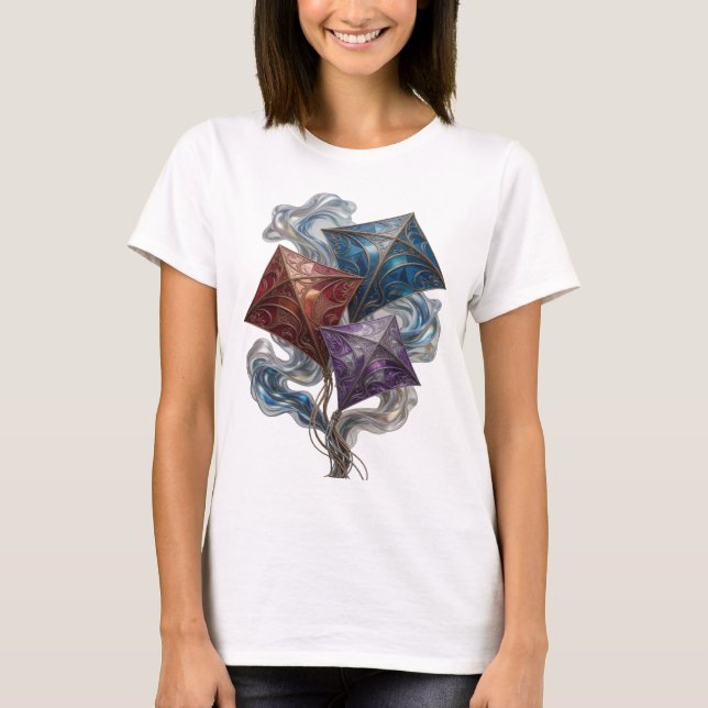 Skarp Silver TRE DRAKAR Textdesign T Shirt (Framsida)