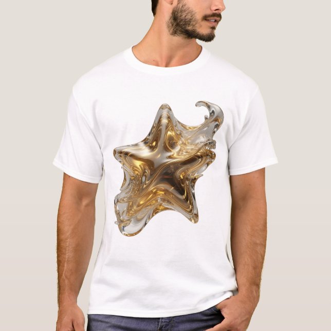Skarp Silver WHISKY STAR Design T Shirt (Framsida)
