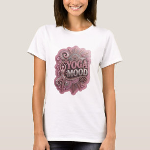 Skarp Silver YOGA MOOD Konstnärligt Motiv T Shirt