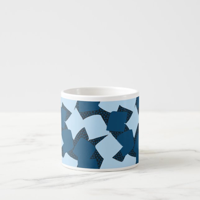 Skarp start: Abstrakt geometrisk midnattsdjungel Espressomugg (Framsidan)