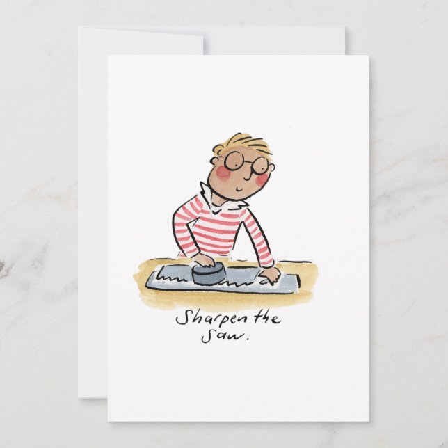 Skärpa sågen inbjudningar (Framsida)