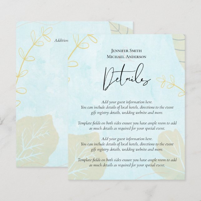 Skarpaste blått Tvätta i Bröllop-vattenfärg (Fram/baksida)