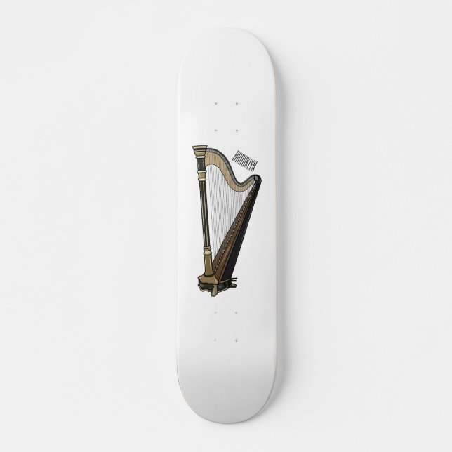 Skarpens tecknad illustration mini skateboard bräda 18,5 cm (Framsida)