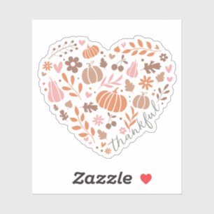 Skarpt, Fall Blommigt och Pumpkin Heart Klistermärken