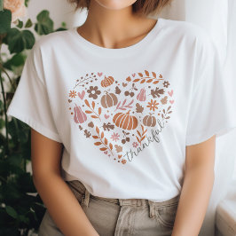 Skarpt, Fall Blommigt och Pumpkin Heart T Shirt