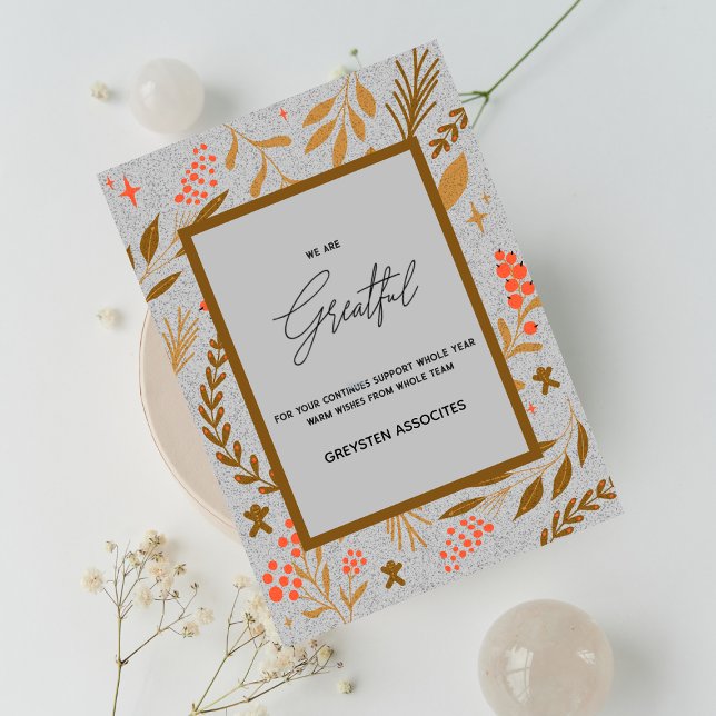 Skarpt för stor Elegant Yourlogo Bulk-Helgdag Julkort (Greatful Business Holiday card)