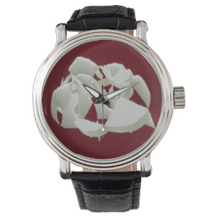 Skarpt marmor abstrakt modern konst vit plommon armbandsur