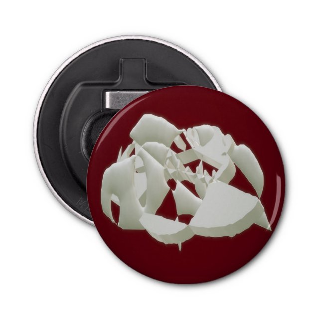 Skarpt marmor abstrakt modern konst vit plommon flasköppnare (Framsidan)