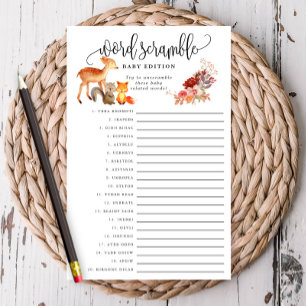 Skarpt Pappert jakkort för trädjur Baby Ord Flygblad