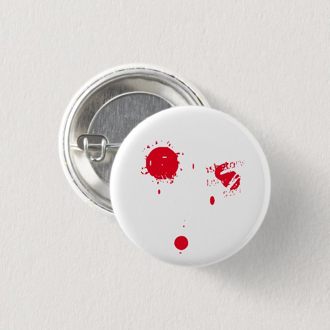 Skarpt rött blod, lustigt kostym Halloween Knapp (Framsida & baksida)