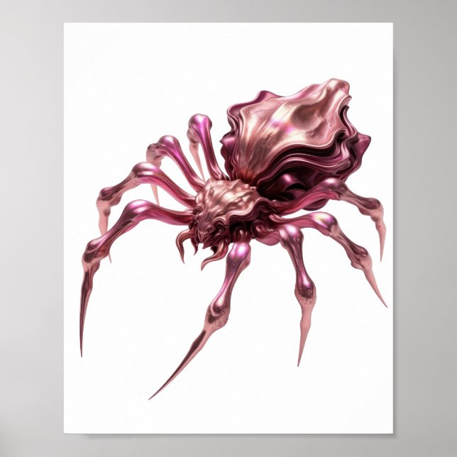 Skarpt Silver ABSTRAKT KONST Modern Design Poster (Framsidan)