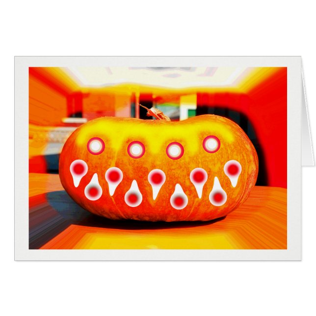 Skarpumpa för Halloween Hälsningskort (Framsidan Horizontal)