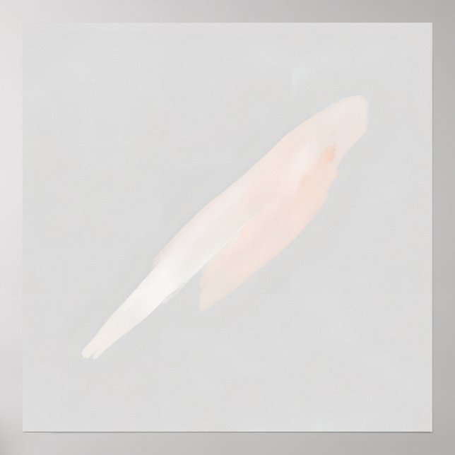 Skärrosa fjäderaffisch | Minimalistisk mjuk vägg A Poster (Framsidan)