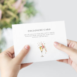 Skärrosa pärlor & Prosecco Bröllopsfest anpassad e Tilläggskort