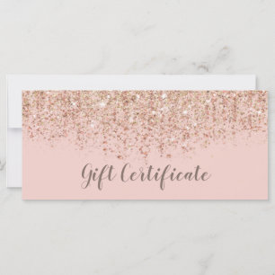 Skärrosa & Roséguld Glitter-presentcertifikat
