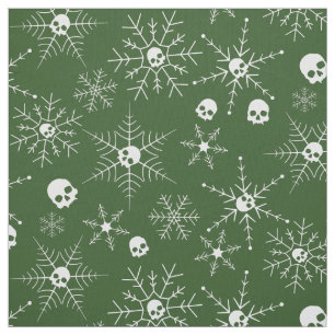 Skarskalle Creepmas-julen Snöflingor Grönt Tyg