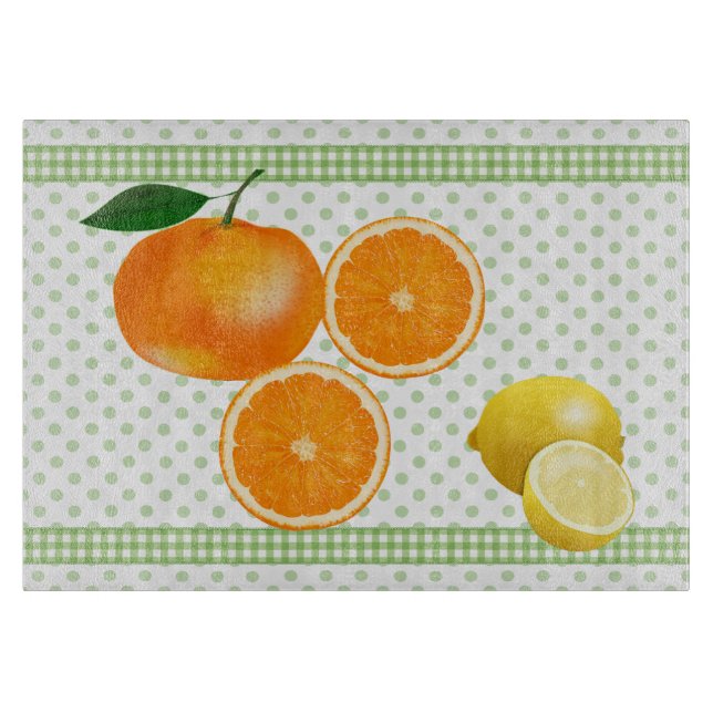 Skärstyrelsen för polka dots och citrusglas (Framsidan)