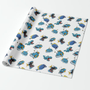 Skarvspapper - fiskmonster i Svan Kid Presentpapper