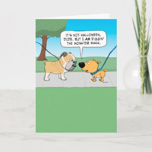 Skary Bulldog Ansikte Birthday Card Kort
