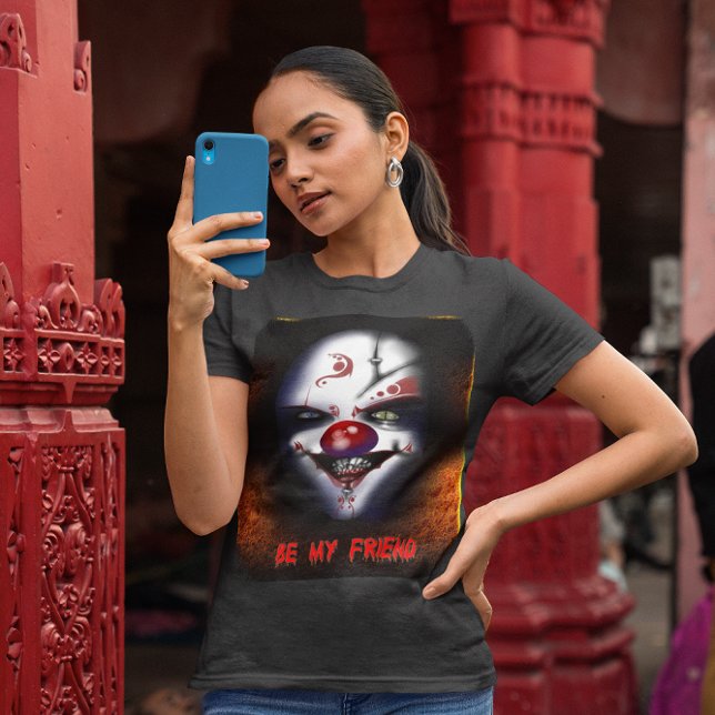 Skary Clown - be min vän Dam T-Shirt (Scary Clown - Be My Friend Ladies T-Shirt)