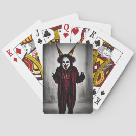 Skary Evil Clown Red Costume Casinokort