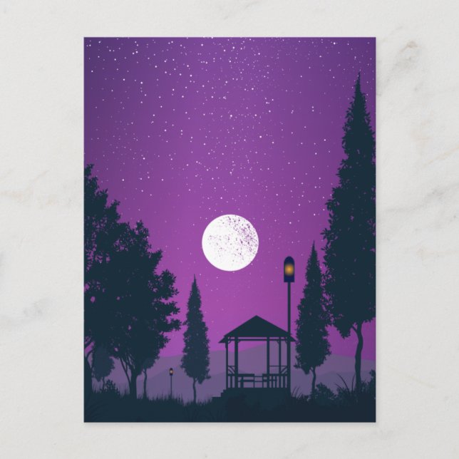 Skary Halloween Nattvykort Vykort (Framsida)