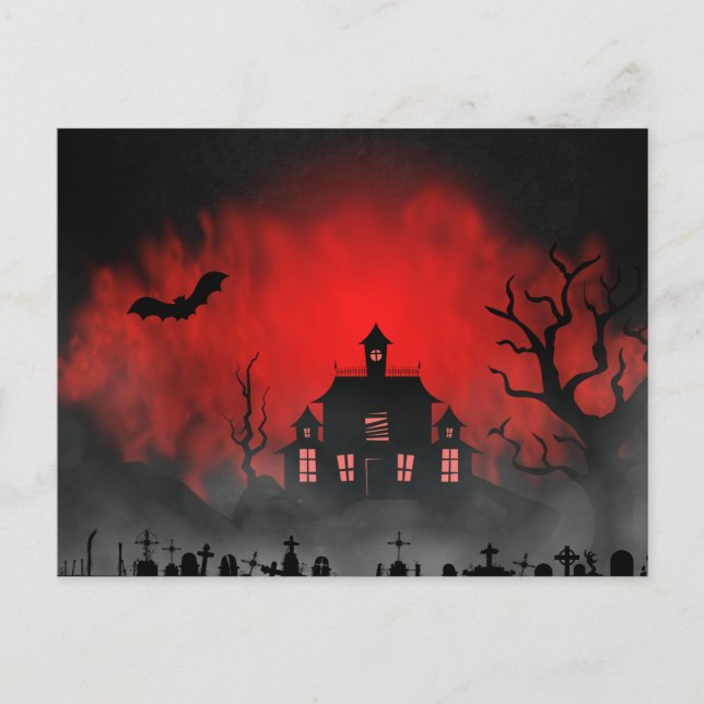 Skary Halloween Nattvykort Vykort (Framsida)