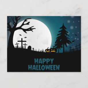 Skary Halloween Nattvykort Vykort