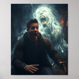 Skary Halloween Season Manar spelar på en Ghost Poster