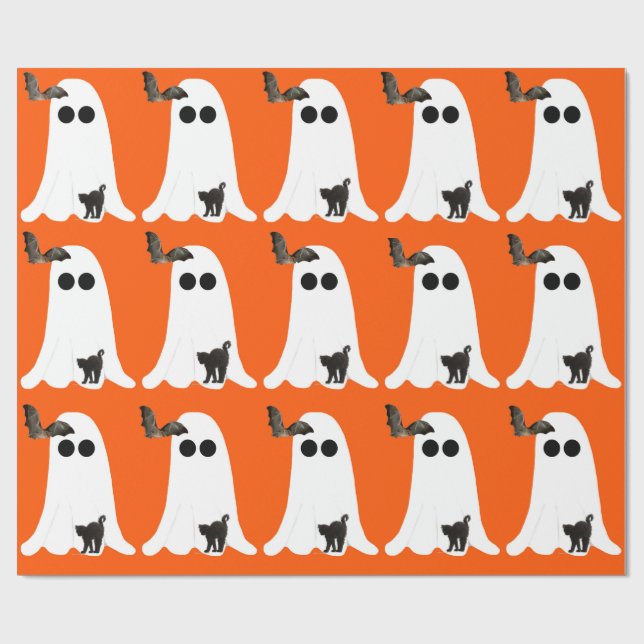 Skary Halloween Wrapping Papper Presentpapper (Platt)