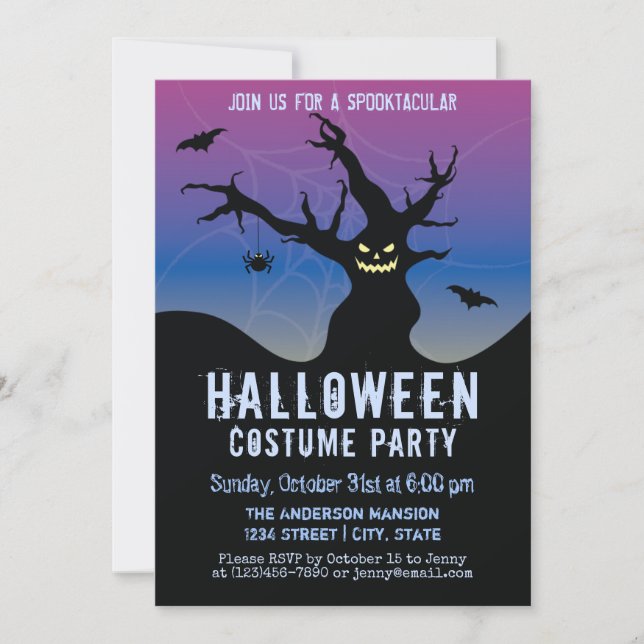 Skary Haunted Halloween Costume Party-inbjudan Inbjudningar (Framsida)