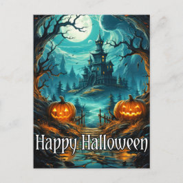 Skary Haunted Mansion | Happy halloween Vykort