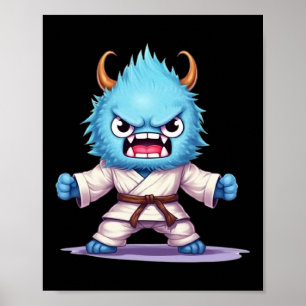 Skary Martial Arts Fighter Karate Boxer Comt Kung Poster