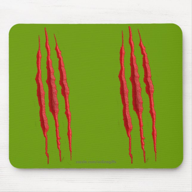 Skary Rippad Torn Evil Klo Marks Halloween-skräcku Musmatta (Framsidan)