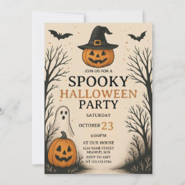 Skary Roligt Spooky Halloween fest-inbjudan Inbjudningar