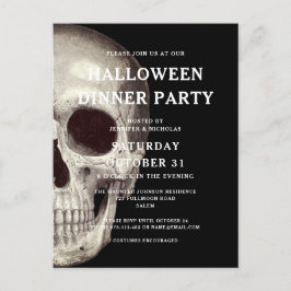 Skary Skull Halloween-gästinbjudan Vykort