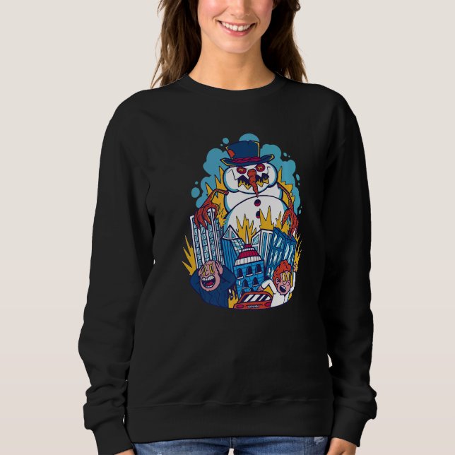 Skary Snögubbe förstörs T Shirt (Framsida)