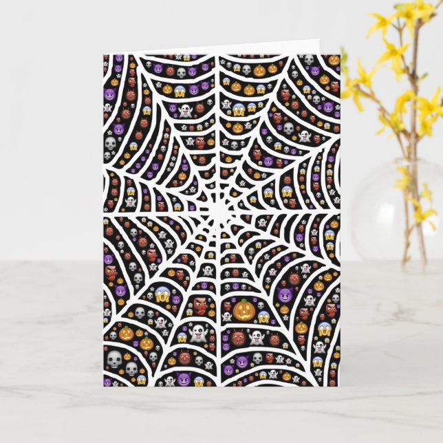 Skary Spooky Cobweb Colleting Greeting Card Kort (Gul blomma)