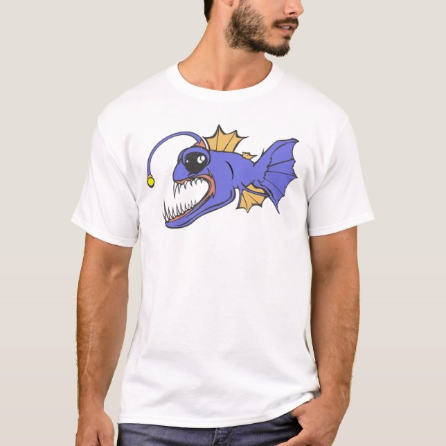 Skary Tecknad Lanternfish T Shirt (Framsida)