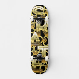SKAT i Solid Guld Mini Skateboard Bräda 18,5 Cm