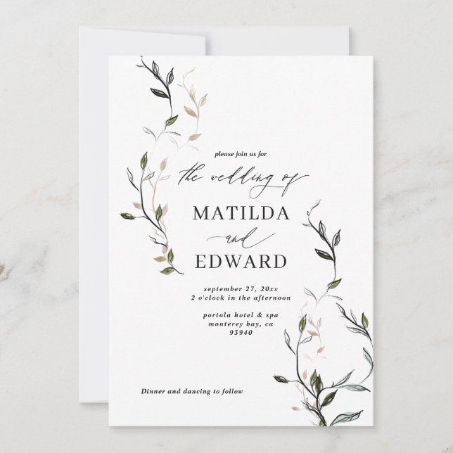 Skätad botanisk löv från löv bröllop (Framsida)