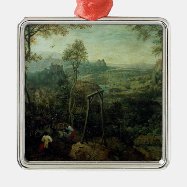 Skatan på galgen, 1568 julgransprydnad metall (Framsidan)