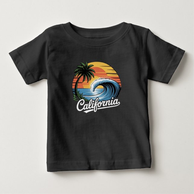 SkatarkalleTropiskSolnedgångRetroPunkÖvåg T Shirt (Framsida)