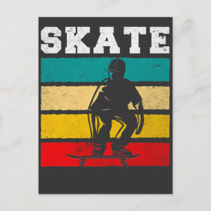 Skate Boy Skateboarding Kid Retro Vykort