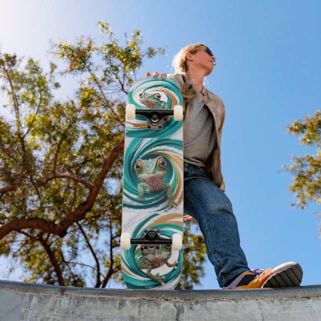 Skate Camaleão: Deslize com Estilo e Personalidade Mini Skateboard Bräda 18,5 Cm (Utomhus 1)