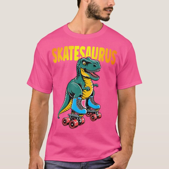 Skate doinosaurs Roller Skatesaurus Roller T Shirt (Framsida)