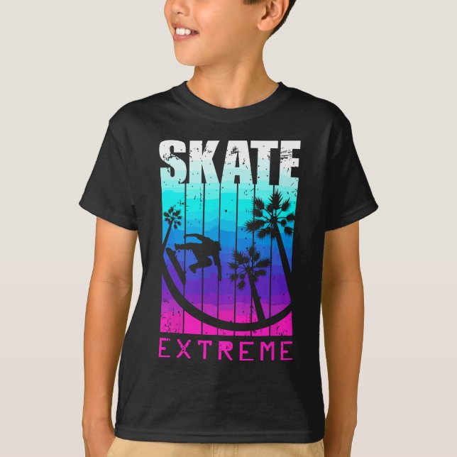 Skate eller Die, extrem attitud på skateboarding S T Shirt (Framsida)