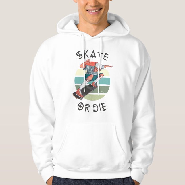 Skate eller die Skateboarder Boy Hoodie (Framsida)
