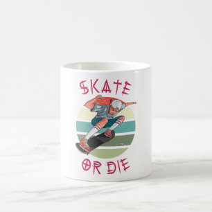 Skate eller die Skateboarder Boy Kaffemugg