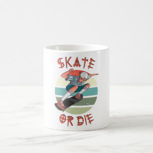 Skate eller die Skateboarder Boy Kaffemugg